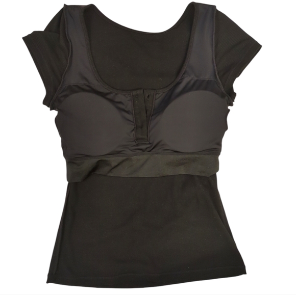 Klassy Network Brami Henley T-shirt, ribbed cotton, built-in bra padding, S - Picture 10 of 12